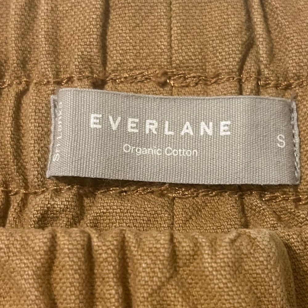 Everlane Wide Leg Pants Small Tan Heavyweight Organic Cotton Minimalist Coastal - Picture 2 of 8